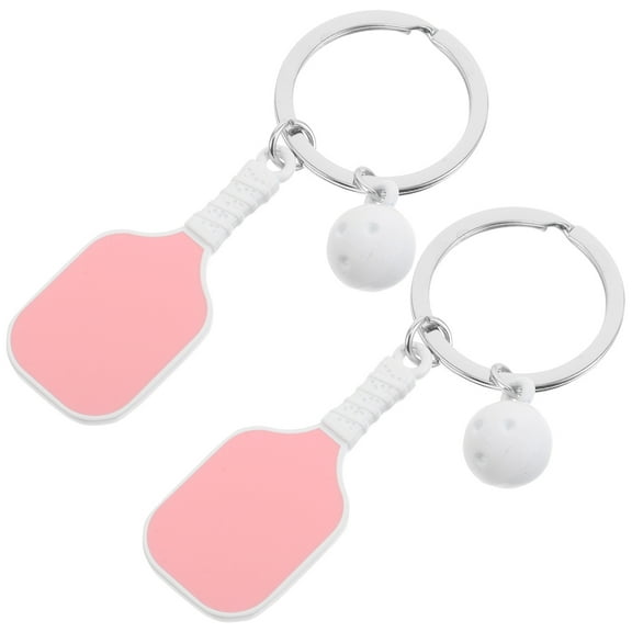 OUNONA 2Pcs Pink Zinc Alloy Team Sports Keychain Identification Marker for Pickleball Bags