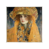 Stupell Industries Traditional Patterned Portrait Abstract Painting Unframed Art Print Wall Art, 12 x 12