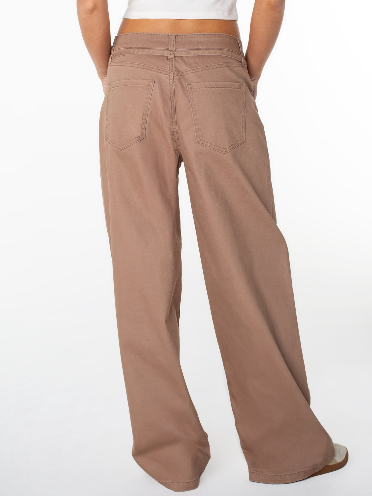Celebrity Pink Women's and Women's Plus Tie Front Cargo Wide Leg Pants, Sizes XS-4X