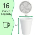 thumbnail image 2 of 16 OZ Foam Cups With Lids for Hot & Cold Drinks, USA-Made 25-Pack.Ideal Styrofoam Coffee Cups, Insulating To-Go Cups for Soda, Tea, Juice - Sturdy, Disposable & comparable to Industry standard 16J16, 2 of 7