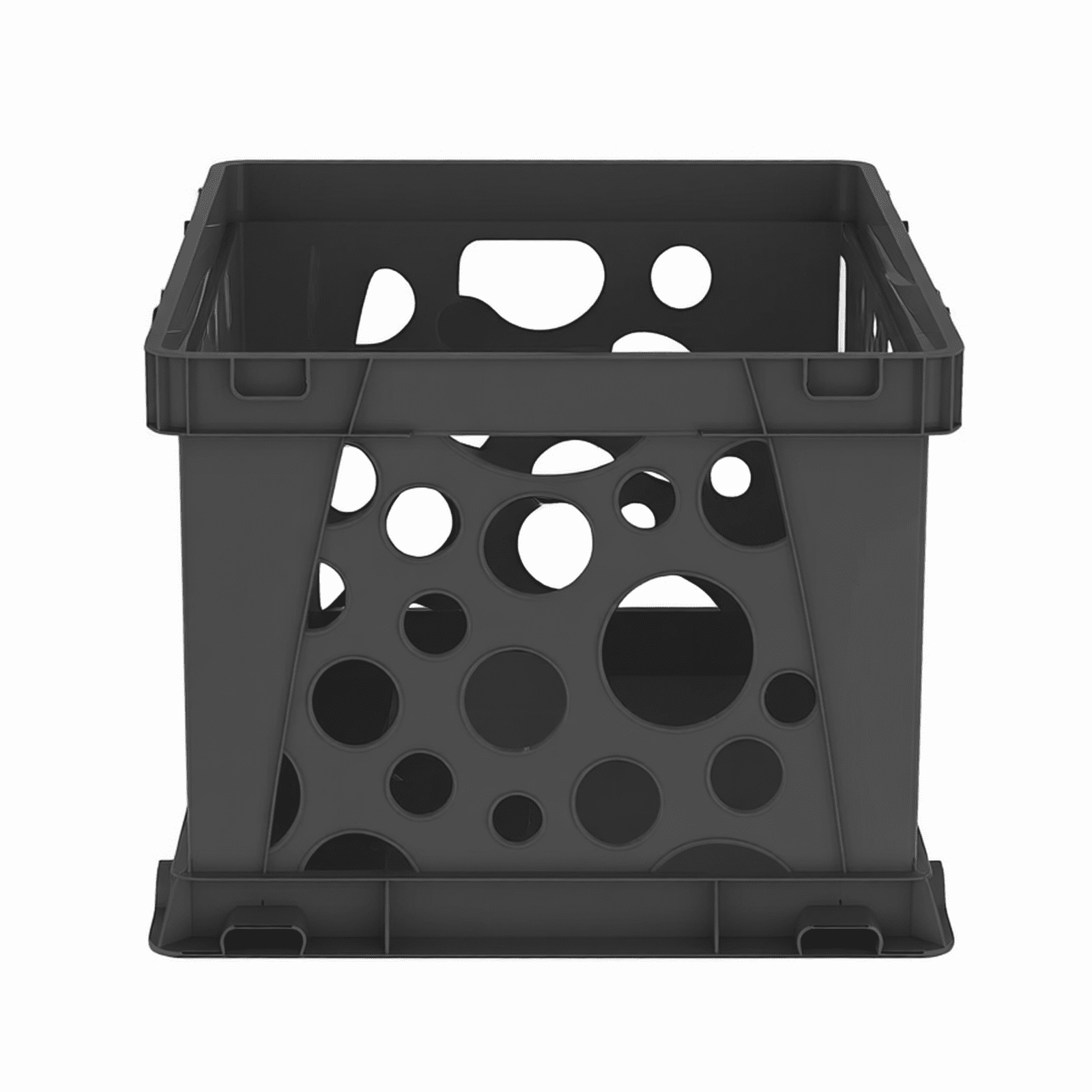 Stackable File Crate with Handles Letter & Legal Document Storage Bins Black Plastic Organizer Boxes for Office & Home 3-Pack