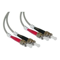 Fiber Optic Cable, 2 Meter (6.6 ft) ST to ST Straight Tip/Bayonet Connector Duplex 50/125 OM2 Multi-Mode Fiber Optic ST/ST Optical Connection Cable, CableWholesale