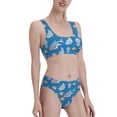 thumbnail image 2 of Fotbe Party Shark Cute Women's High Waisted Bikini Tankini Sets Two Piece Bathing Suits High Cut Scoop Neck Swimsuit-Medium, 2 of 8