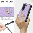 thumbnail image 7 of ELEHOLD Luxury Wallet Case for Samsung Galaxy Z Fold 6, Faux Leather Non-Slip Grip Ring Holder Flip Kickstand Card Cash Slot Shockproof Protection Case for Samsung Galaxy Z Fold 6 ,Purple, 7 of 7