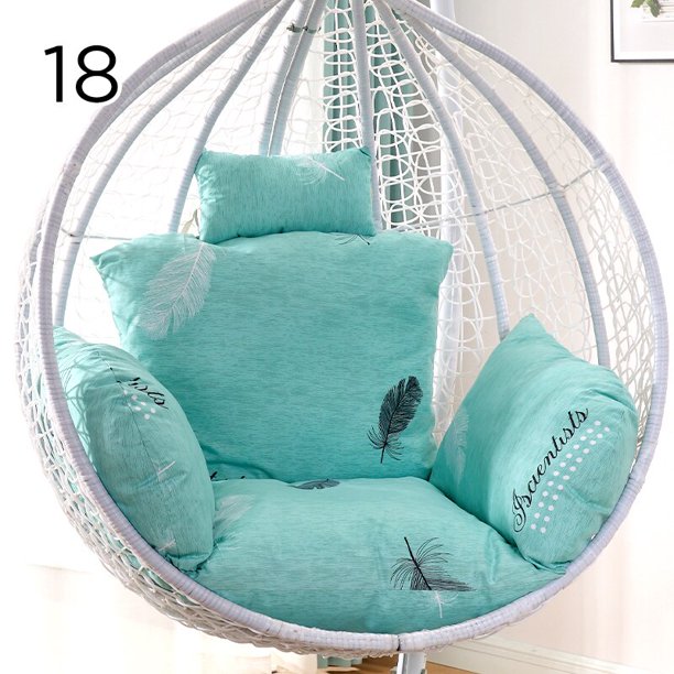 Funda de cojín de silla de columpio de huevo colgante, funda de almohada redonda desmontable sin relleno para el hogar, Patio y salas de estar, S/L Fivean unisex