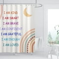 thumbnail image 2 of Boho Rainbow Quotes Shower Curtain Colorful Inspirational Positive Kids Teen Girls Abstract Moon Sun Fabric Home Bathroom Decor Waterproof Fabric 72Lx72W Inch with Plastic 12PCS Hooks, 2 of 6