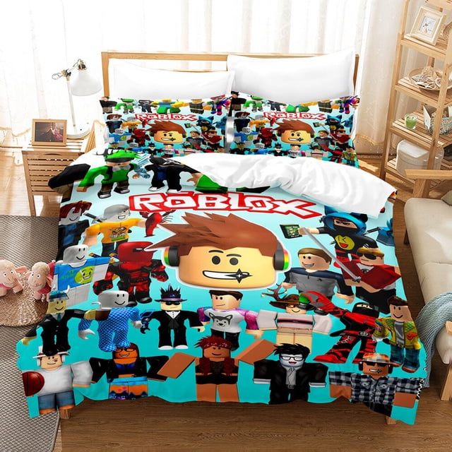 ROBLOX juego circundante para niños, Sábana de cama de Anime para dormitorio de estudiantes, funda de edredón, juego de tres piezas para el hogar, niños y niñas