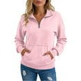 thumbnail image 6 of Mohiass Women Sweatshirt Casual Long Sleeve Half Zip Pullover Lightweight Casual Loose Fashion Sweatshirts Pink L, 6 of 6