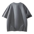 thumbnail image 6 of Mens Short Sleeve T-Shirts Summer Crew Neck Tees Tops for Men Pullover Textured Solid Color Dressy Casual Tshirts Shirts, 6 of 8