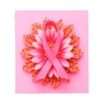 thumbnail image 2 of Durable Soft & Warm Flannel Blanket - Cozy Floral Design with Pink Ribbon & Vibrant Orange - Yellow Petals for Sofa Travel Bed Chair, 2 of 5