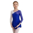 thumbnail image 3 of Zaldita Girls Kids Sequins Figure Ice Skating Dress Dancewear Costume Long Sleeve Ballet Dance Leotard with Mesh Tutu Skirt Royal Blue 10, 3 of 7