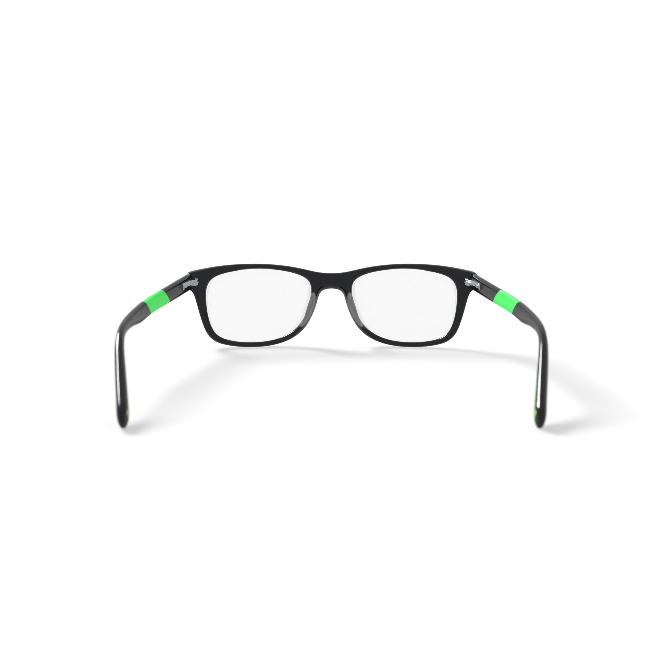 Nike Kids Rectangular Eyeglasses, NIKE 5538G, Black/Lime, 46-17-130, with Case