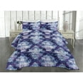 thumbnail image 2 of Ambesonne Damask Quilted Coverlet 2 Pcs, Victorian Vibe Cosmic Colors, Twin Size, Quartz Lavender and Ceil Blue, 2 of 4