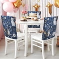thumbnail image 4 of Decorative Chair Back Cover One Size x2 Chair Cover Dining Chair Slipcovers Chair Back Decoration Festival Chair Decoration Dark Blue Flowers and Cats, 4 of 6