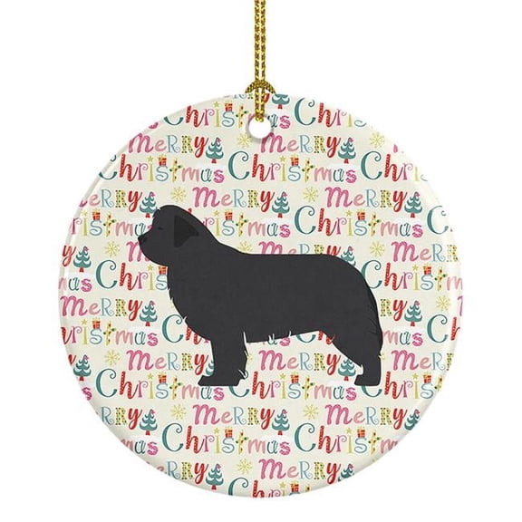Newfoundland Merry Christmas Ceramic Ornament 2.8 in x 2.8 in
