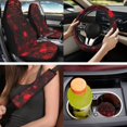 thumbnail image 2 of XYZCANDO Spider Red Bow 14 Pcs Auto Seat Covers Full Set Steering Wheel Cover Center Console Armrest Pad Seat Belt Covers Headrest Covers Cup Coasters for Most Cars SUVs Sedans, 2 of 7