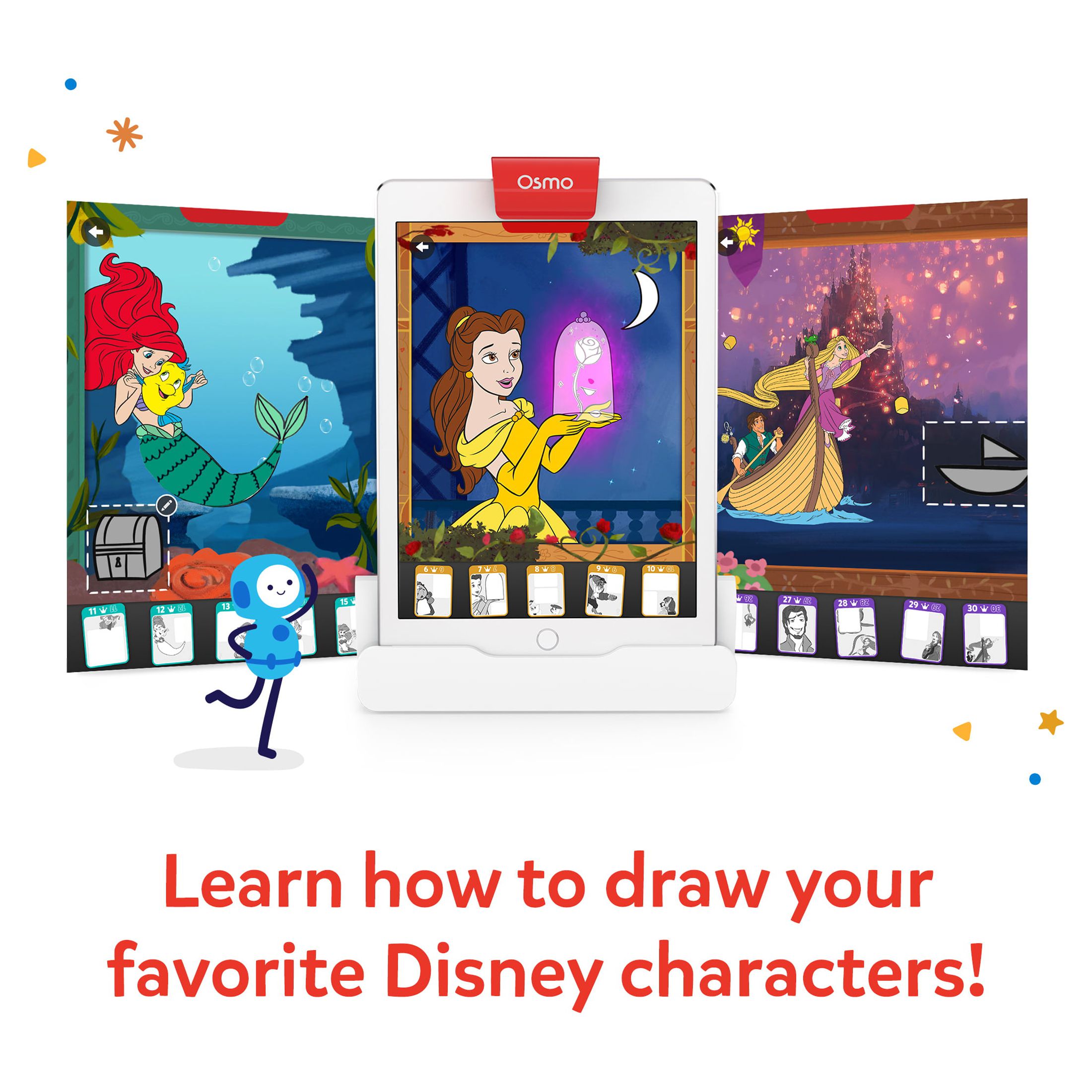 Osmo - Super Studio Disney Princess Starter Kit for iPad, Ages 5-11, Sketchbook, 100+ Cartoon Drawings, Disney Drawings, Drawing Games, Disney Toys, Kids Art, Erasable Drawing Board, Kid Learning Toys - image 5 of 8