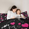 thumbnail image 4 of Castle Fairy Y2K Cute Skull Twin Comforter Sets 2pcs,Bow Skeleton Glitter Heart Star Bedding Set,Pink Black,1 Comforter and 1 Pillowcase,Black Reversible, 4 of 6