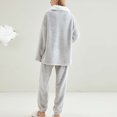 thumbnail image 6 of successthop Button Down Pajamas for Women Flannel Long Sleeve Collar with Pant Solid 2 Pieces with Pockets Loungewear, 6 of 6