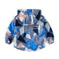 thumbnail image 5 of IROINNID Rain Jacket for Toddler Double Zipper Printed Zip Up Jackets Windbreaker Boys' And Girls' Casual Coat,Blue, 5 of 9