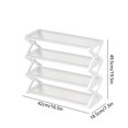 thumbnail image 3 of Qocolhg Z-Shaped 4 Tier Free Standing Plastic Shoe Rack for Closet Holds 8 Pairs Shoe Organizer Stackable Shoe Storage Shelf for Entryway, Closet, Garage, Bedroom, Cloakroom, White, 3 of 6