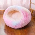 thumbnail image 4 of 2 in 1 Plush Round Cat Bed Sleeping Bag Nest for Small Dogs Medium dogs  Pet Mattress Warm Soft Comfortable Basket Cat Dog ShopWise Round, 4 of 11
