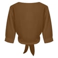 thumbnail image 5 of TGPMGRZ Womens 3/4 Sleeve Sheer Shrug Cardigan Lightweight Mesh Knit Dressy Casual Cover Up, Coffee, Size 3XL, 5 of 6