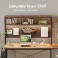 thumbnail image 4 of 66.93 Inch Large L-Shaped Gaming Desk with Pegboard, Computer Desk with Power Outlet & LED Light Strip, Corner Desk with Storage Bag for Home Office Workstations, Rustic Brown, 4 of 9