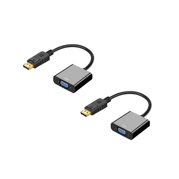 2 Pack Display Port to VGA Adapter 1080P Converter, DisplayPort DP to