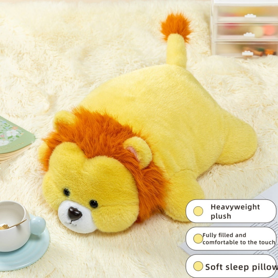 Soft Weighted Stuffed Animals for Anxiety Stress Relief- Cute Plush Cow Dinosaur Lion Animal Throw Pillow Gift