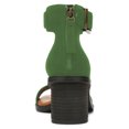 thumbnail image 6 of FSJ Women Open Round Toe Zipper Back Sandals Ankle Strap Low Stacked Block Heels Comfortable Daily Dress Retro Buckle Shoes Size 8 Green, 6 of 6