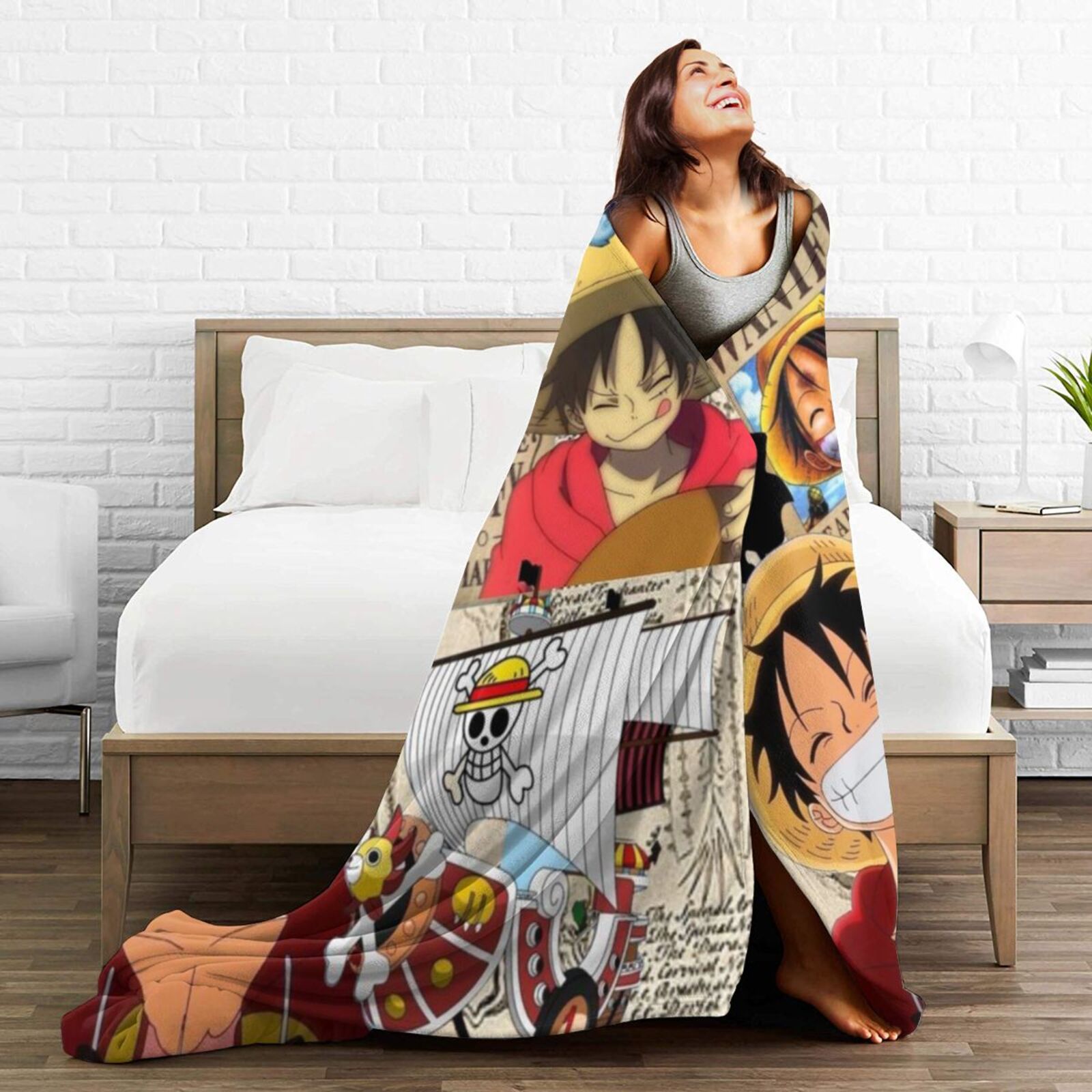 Offizielle One Piece Ruffy Fleecedecke – Weiche Kuscheldecke Für Kinder, 100x140 Cm, Aus Polyester