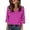 Hot Pink, variant on JoveMarine Women's V-Neck 3/4 Sleeve Satin Blouse with Polka Dot Print Loose Fit Lightweight Top for Spring/Summer Daily Wear Army Green L