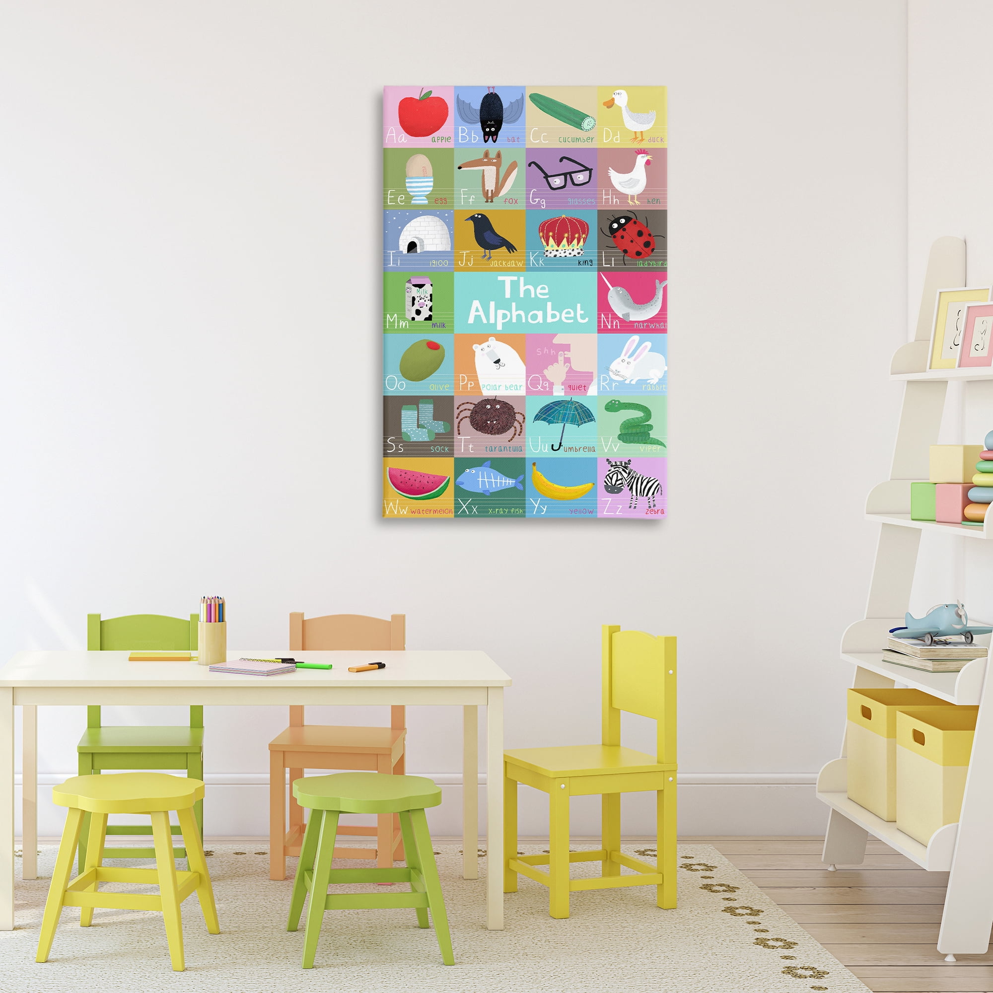 Stupell Industries First Words Alphabet Canvas Wall Art, design by Carla Daly