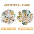 thumbnail image 2 of DIY 100Pcs 2 Styles Moon Boho Stickers Cartoon Sun Decal Vintage Aesthetic Stickers Art Flowers Stickers for Water Bottles Laptop Computer Guitar Luggage Mobile Phone DIY, 2 of 5