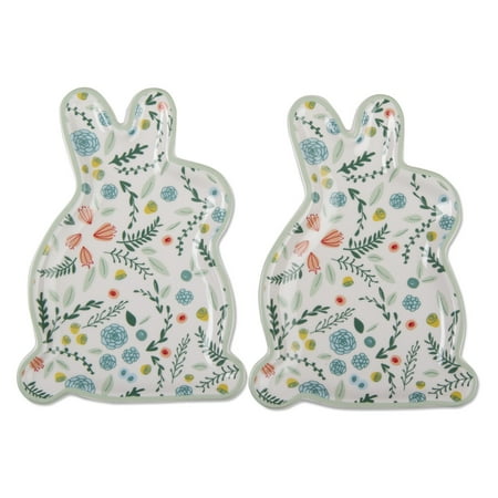 TAG Spring Floral Bunny Plate Set Of 2