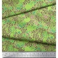 thumbnail image 3 of Soimoi Green Cotton Cambric Fabric Floral & Leopard Animal Skin Fabric Prints By Yard 42 Inch Wide, 3 of 3