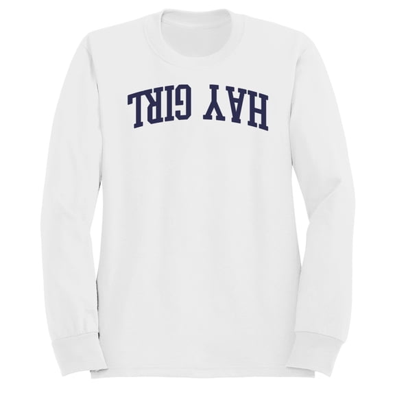 Hey Girl Arch Bold Typography Men's White Sweatshirt