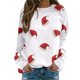 thumbnail image 1 of Gibobby Sudaderas navideñas Blusa de manga larga con cuello en O para mujer, para uso diario, en casa, al libre, con estampado navideño(Blanco,M), 1 of 5