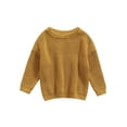 thumbnail image 1 of Faithtur Chandail Tricoté Automne Hiver pour Bébés Filles Garçons Couleur Unie Manches Longues Col Rond, 1 of 8