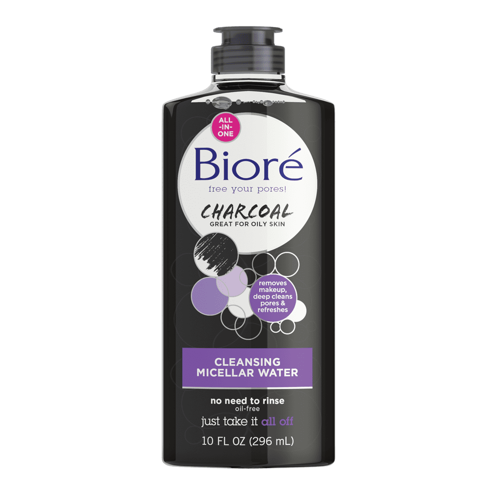 Biore Cleansing Micellar Water with Charcoal 10 fl oz - Walmart.com - Walmart.com