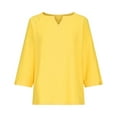 thumbnail image 4 of Hauts pour Femmes Manches Longues Tunique en Coton Lin Blouse Décontractée Coupe Ample Chemises, 4 of 6