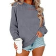 thumbnail image 5 of Itsame Valentine's Sweatshirt Womens Long Sleeve T-Shirts Loose Crew Neck Tops Gray Size M, 5 of 5