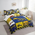 thumbnail image 3 of Homewish Excavator Truck 7-Piece Bedding Comforter Set,Construction Vehicles King Bedding Sets,Yellow Blue Bed Sheets For Boys Teens,Breathable Home Decor Reversible, 3 of 8