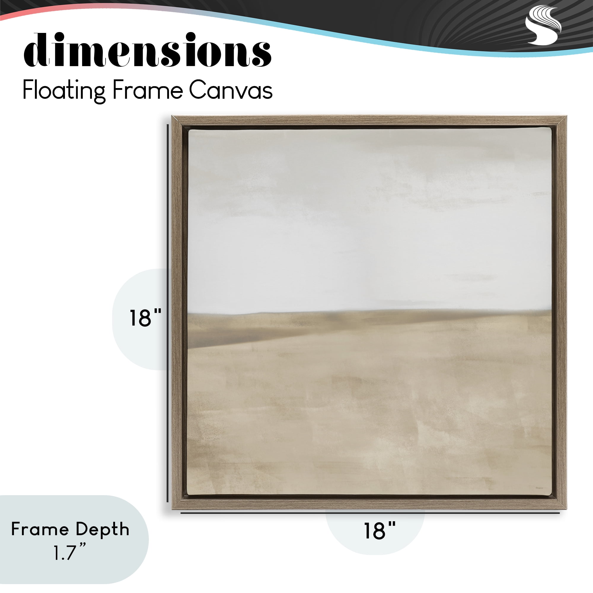 Stupell Industries Muted Smooth Hills Brown Framed Floater Canvas Wall Art, design by Dan Meneely