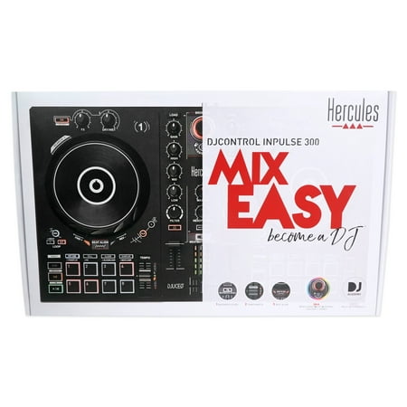 Hercules DJ CONTROL INPULSE 300 8-Pad DJ Controller w/Sound Card+Headphones+Mic