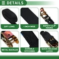 thumbnail image 5 of Unique Bargains Ratchet Tie Down Straps 1 Pcs 1 Inch x 23 Feet 1,764lb Ratchet Strap Lashing Straps for Roof Rack Motorcycle Trucks Multicolor Black, 5 of 7