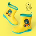 thumbnail image 2 of NOKIO Rainproof Footwear For Children, Girls' Waterproof Ankle Boots, Boys' Waterp-roof Wellies Kids Cartoon Dinosaur Printed Rain Shoes Shoes Outdoor Slip Boots Non Slip Rain PVC Children's Shoes, 2 of 9