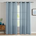 thumbnail image 2 of Vangao Linen Blended Blue Curtains Light Filtering Semi Sheer Curtains 2 panels for Living Room Bedroom Grommet Drapes 52" x 84", 2 of 7
