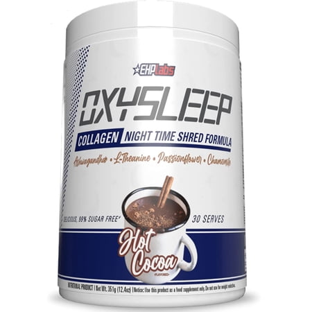EHPlabs OxySleep Collagen Peptides Powder Night Time Shred - Promotes Deep Sleep & Shredding  Skin  Bones & Muscle Support  Pasture-Raised Bovine Collagen  Type I & III  30 Servings (Hot Cocoa)